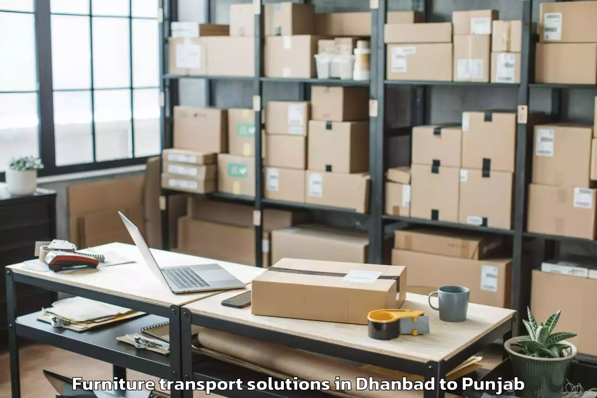 Reliable Dhanbad to Shahkot Furniture Transport Solutions